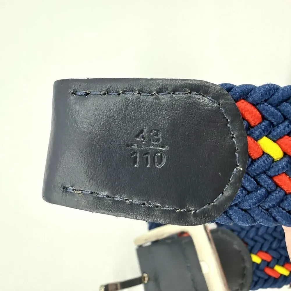 VB Woven Nylon Corded Navy/Multi Color Mens Belt 43 Inches /110 cm